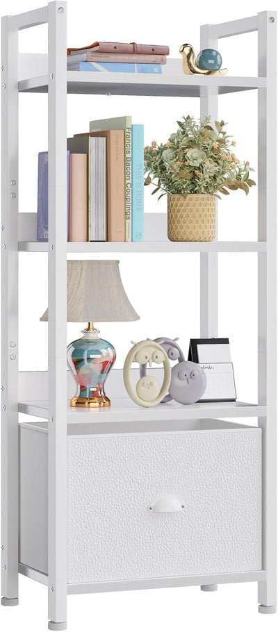 5-Tier Rustic Brown Bookshelf w/ Drawer