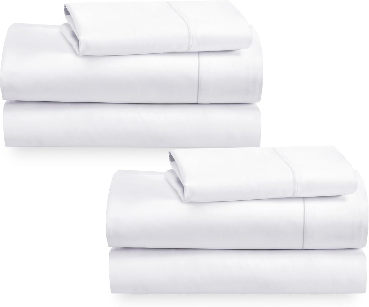 Full Size White Bed Sheets – 400 TC Cotton Set