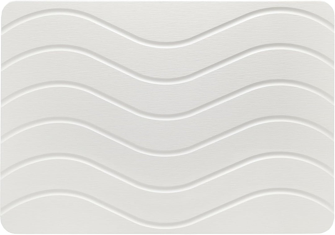 White Stone Bath Mat 23"x16" Quick Dry Non-Slip