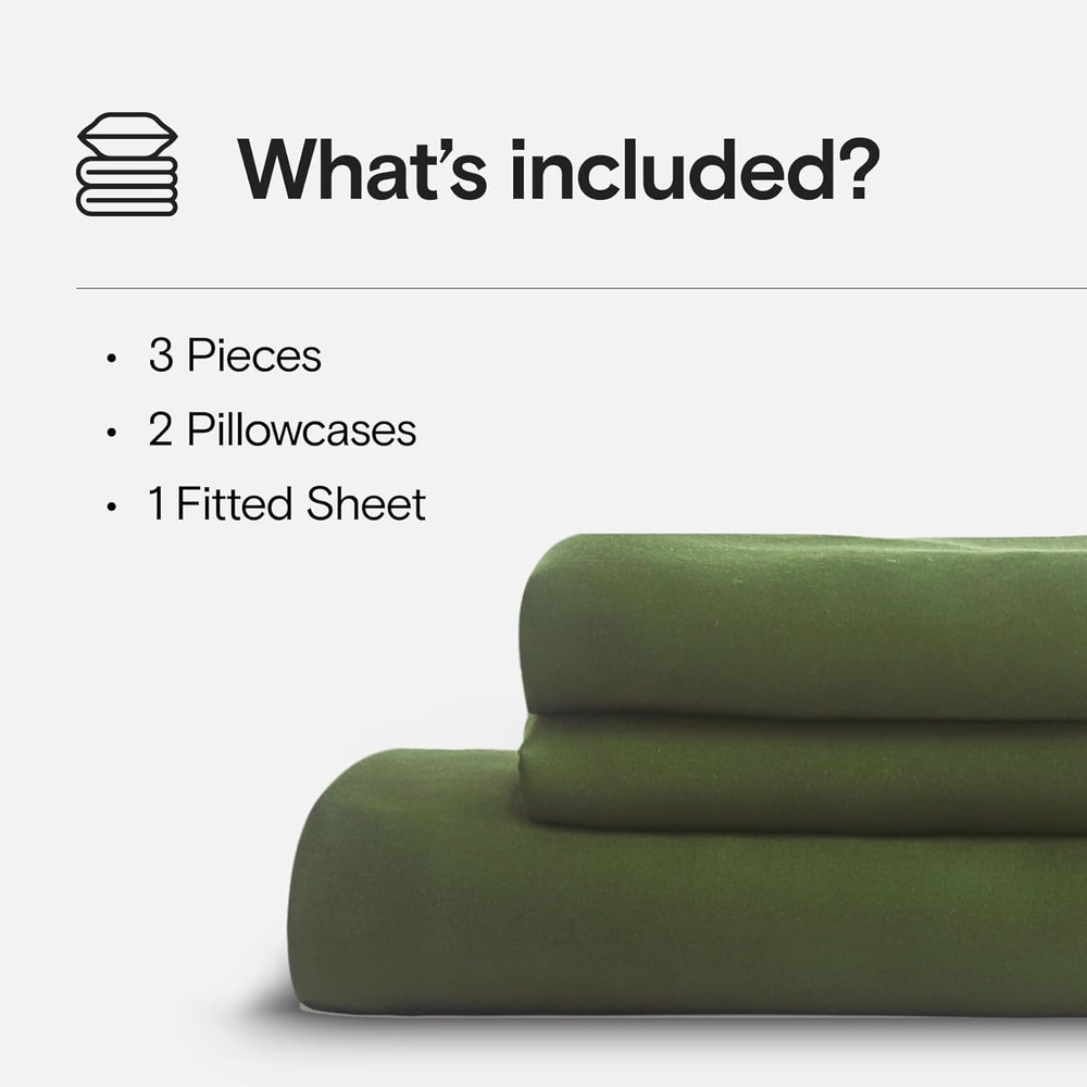 Queen Bamboo Sheet Set – Forest Green, 3 Pc