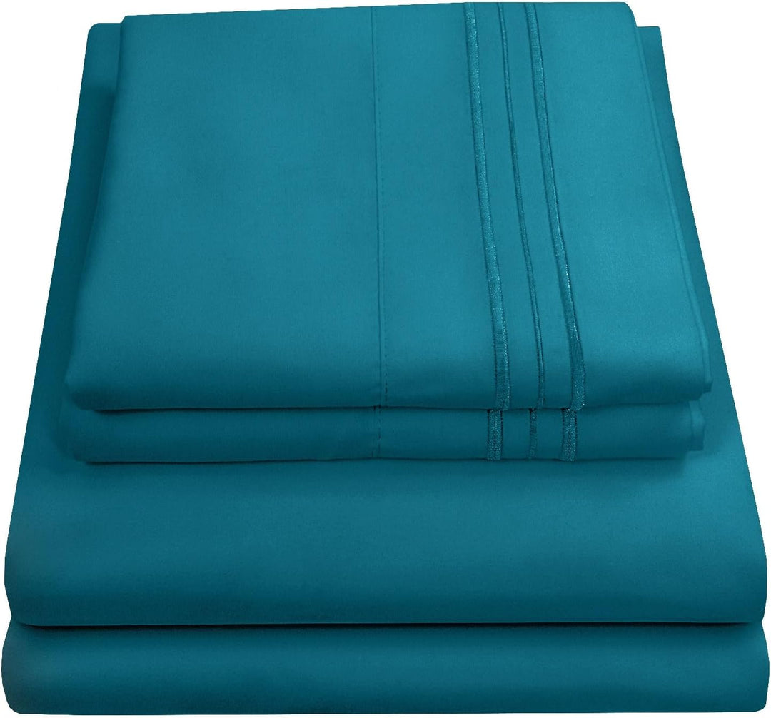 Queen Size Teal Bed Sheets – Luxury Deep Pocket Set