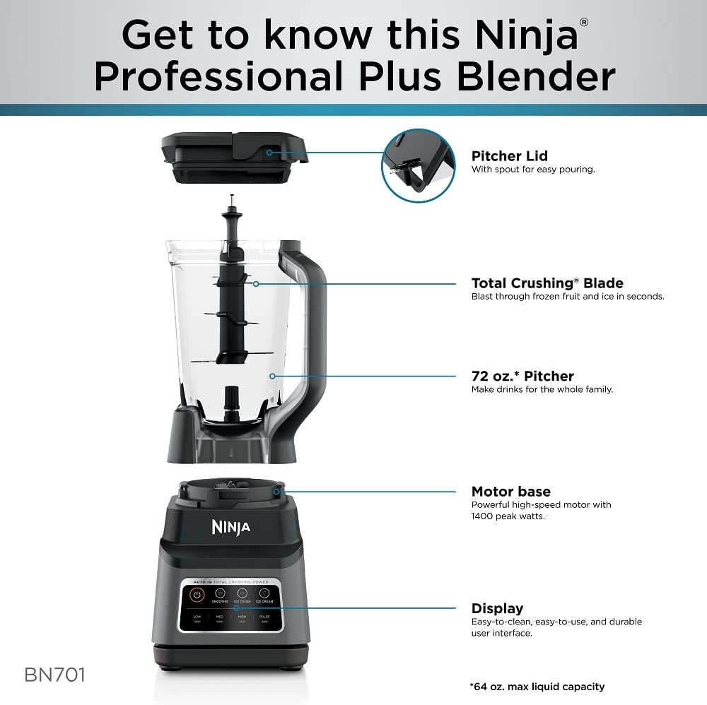 BN701 Professional Plus Blender – 1400W, Dark Grey