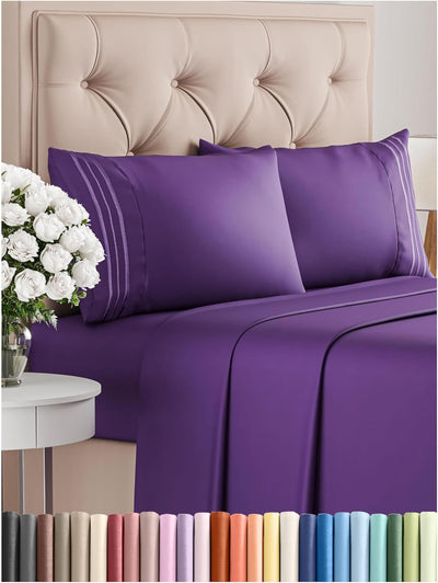 Queen 4-Pc White Sheet Set – Soft, Cooling, Luxury
