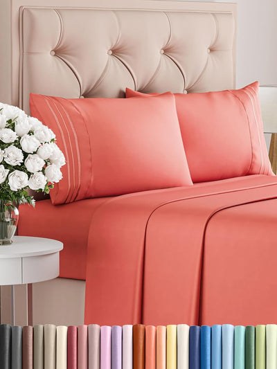 Queen 4-Pc White Sheet Set – Soft, Cooling, Luxury