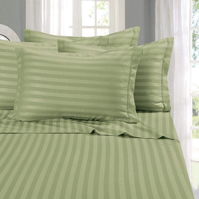 King 6-Pc Damask Stripe Sheet Set – Burgundy