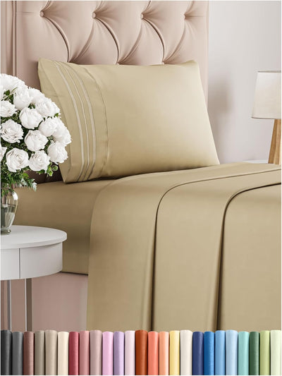 Queen 4-Pc White Sheet Set – Soft, Cooling, Luxury