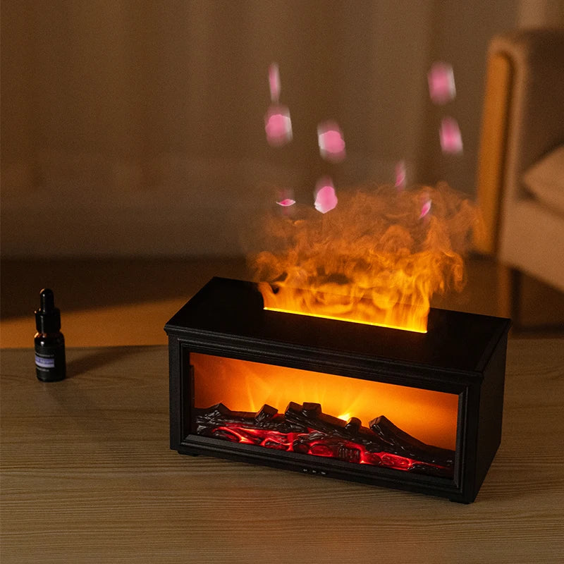 7 Colors of Essential Oil Fireplace Diffuser Mini Flame Aromatherapy Fireplace Humidifier Aromatherapy Oil Diffuser