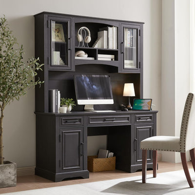 Off-White 58" Executive Desk – Farmhouse Office