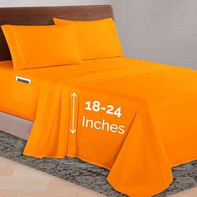 Queen 4-Pc Microfiber Sheet Set – Cream, 1500TC