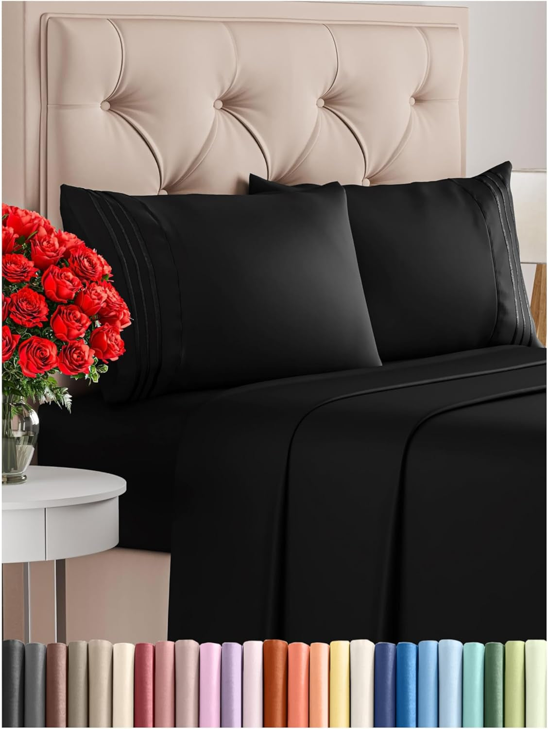 Queen 4-Pc White Sheet Set – Soft, Cooling, Luxury