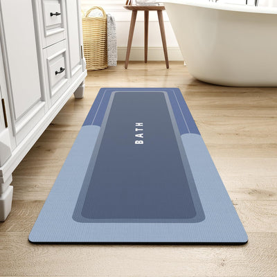 Grey Bath Mat – 17"x27" Thin Non-Slip Quick Dry