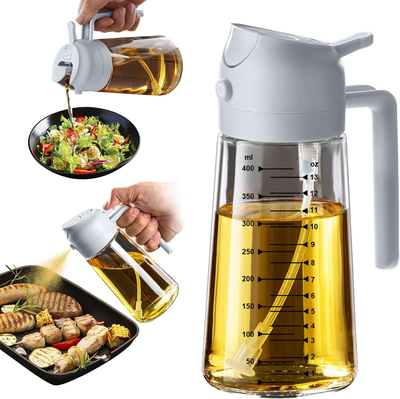 16Oz Glass Olive Oil Sprayer Bottle – Black