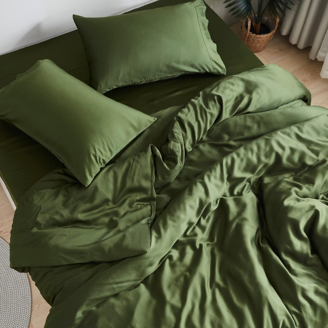 Queen Bamboo Sheet Set – Forest Green, 3 Pc