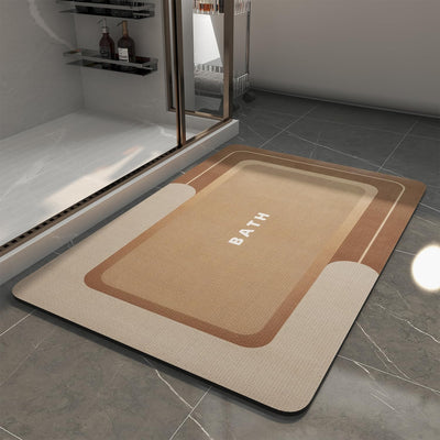 Grey Bath Mat – 17"x27" Thin Non-Slip Quick Dry