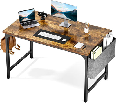32" White Small Computer Desk with Metal Frame