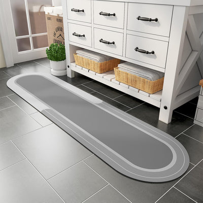 Grey Bath Mat – 17"x27" Non-Slip Quick Dry Rug
