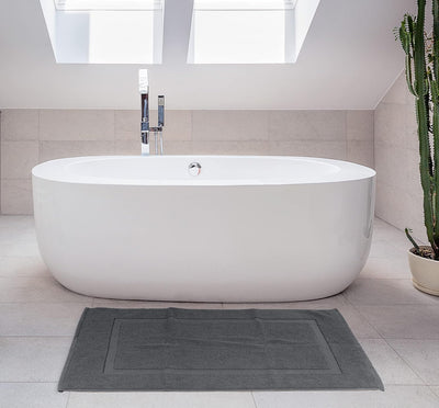 Gray Cotton Bath Mat – 21"x34" Absorbent 2-Pack