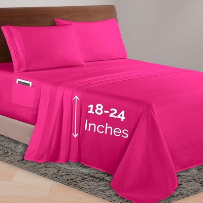 Queen 4-Pc Microfiber Sheet Set – Cream, 1500TC