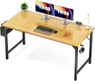 32" White Small Computer Desk with Metal Frame