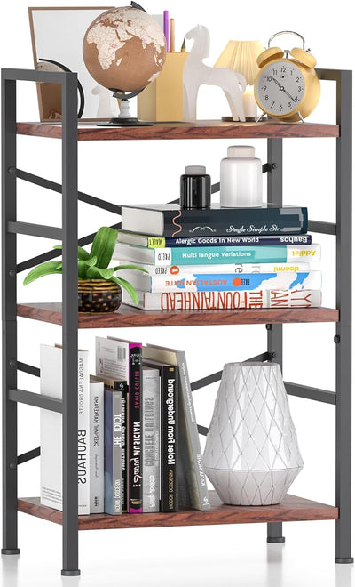 3-Tier Vintage Industrial Small Bookshelf