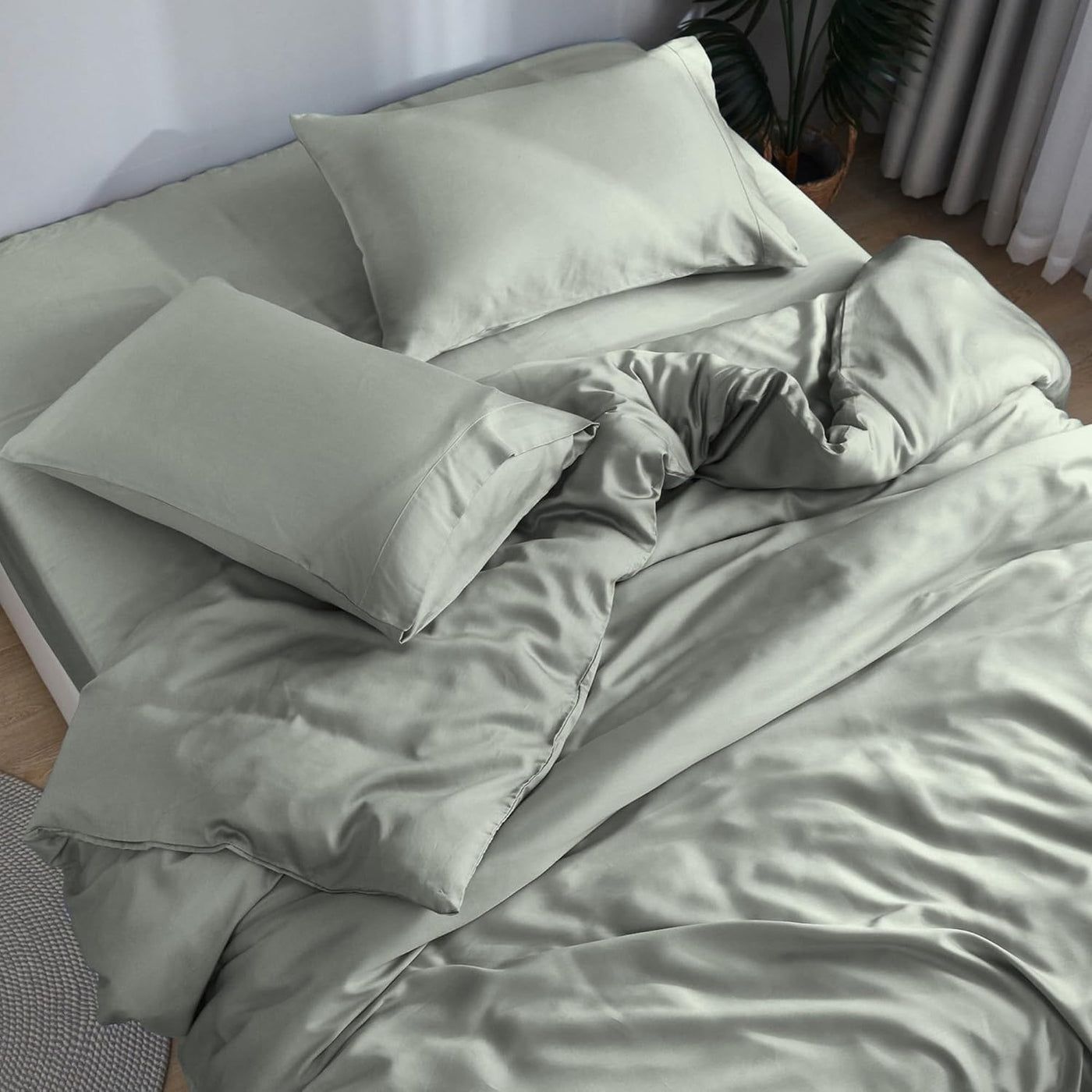 Queen Bamboo Sheet Set – Forest Green, 3 Pc