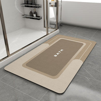 Grey Bath Mat – 17"x27" Thin Non-Slip Quick Dry