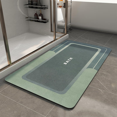Grey Bath Mat – 17"x27" Thin Non-Slip Quick Dry