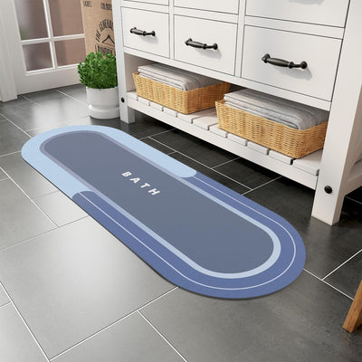Grey Bath Mat – 17"x27" Non-Slip Quick Dry Rug