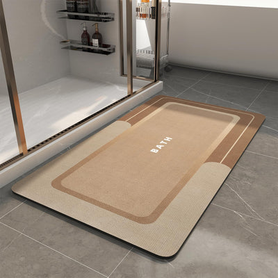 Grey Bath Mat – 17"x27" Thin Non-Slip Quick Dry