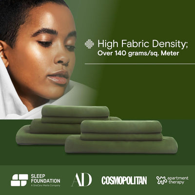Queen Bamboo Sheet Set – Forest Green, 3 Pc