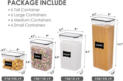 24 Pcs Airtight Food Storage Containers with Lids