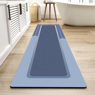 Grey Bath Mat – 17"x27" Thin Non-Slip Quick Dry