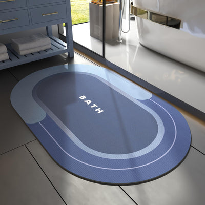 Grey Bath Mat – 17"x27" Non-Slip Quick Dry Rug