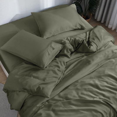 Queen Bamboo Sheet Set – Forest Green, 3 Pc