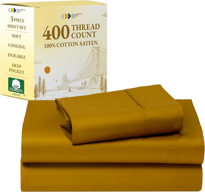 Full Size White Bed Sheets – 400 TC Cotton Set