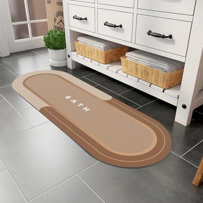 Grey Bath Mat – 17"x27" Non-Slip Quick Dry Rug