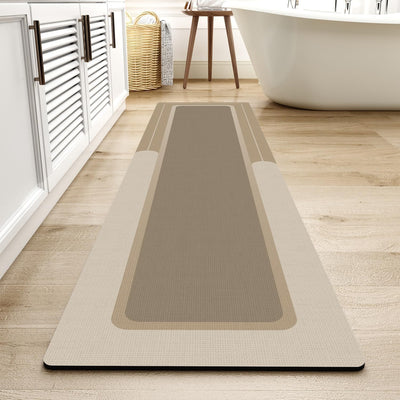 Grey Bath Mat – 17"x27" Thin Non-Slip Quick Dry