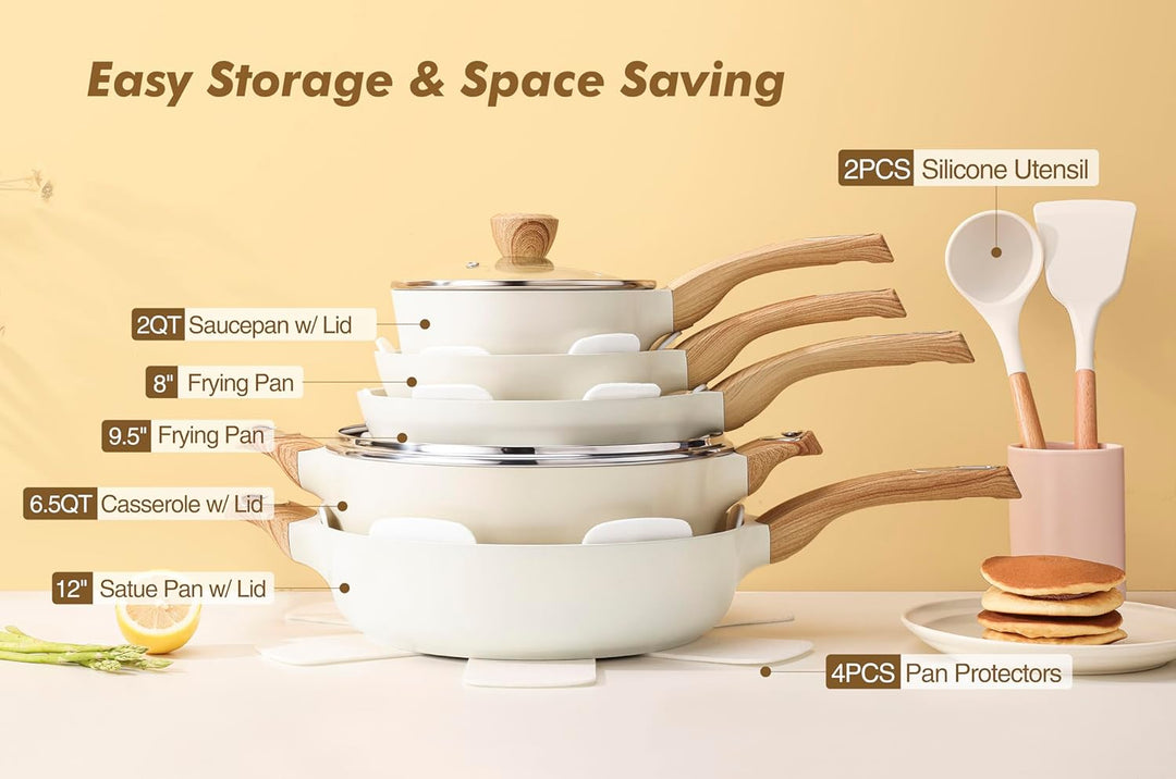 14-Pc Ceramic Nonstick Cookware Set – Healthy