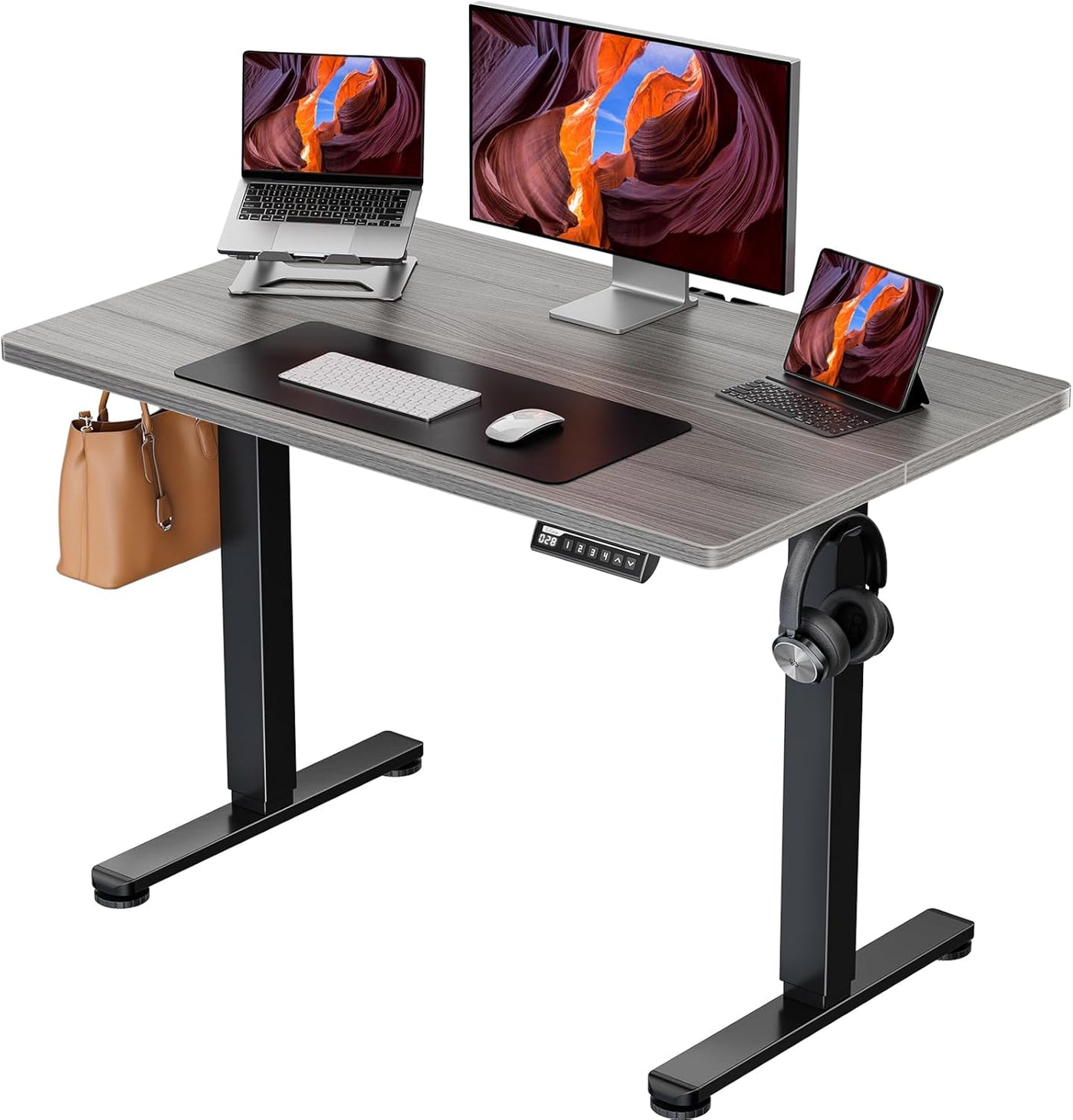 47" Black Electric Standing Desk – Adjustable Sit-Stand