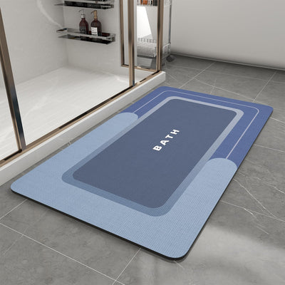 Grey Bath Mat – 17"x27" Thin Non-Slip Quick Dry
