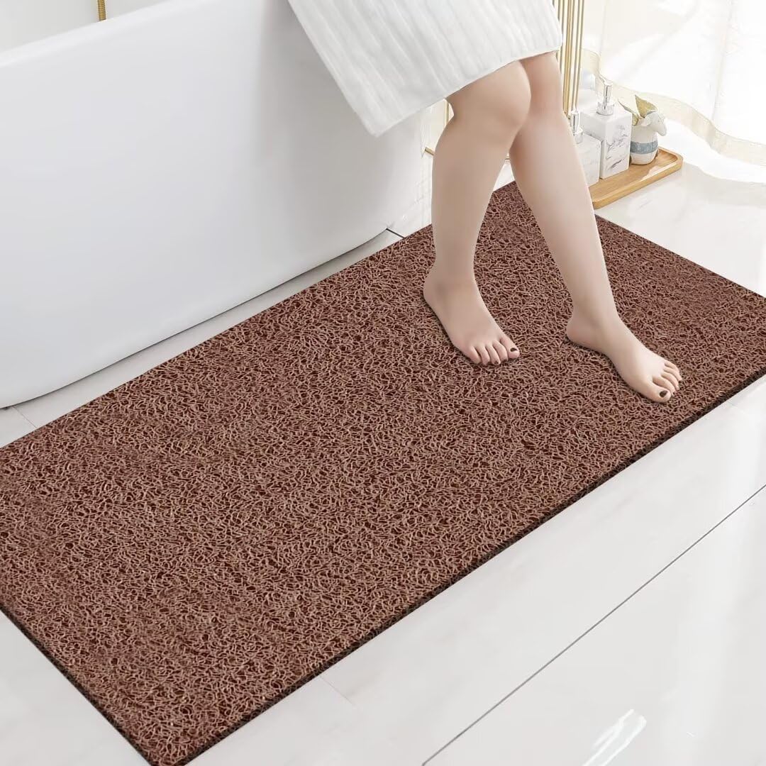 Loofah Shower Mat – 15.7x36 Non-Slip, Light Green