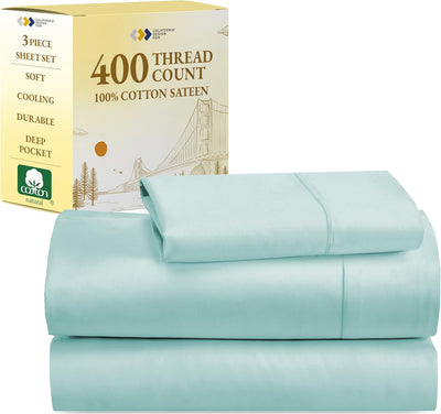 Full Size White Bed Sheets – 400 TC Cotton Set