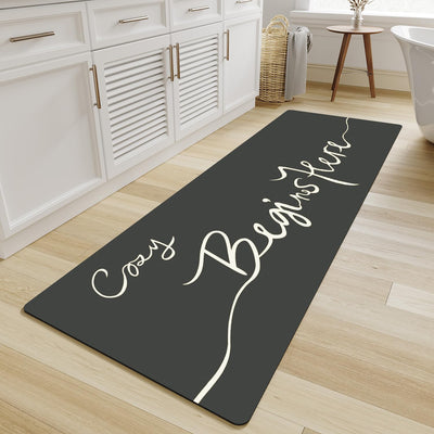 Grey Bath Mat – 17"x27" Thin Non-Slip Quick Dry
