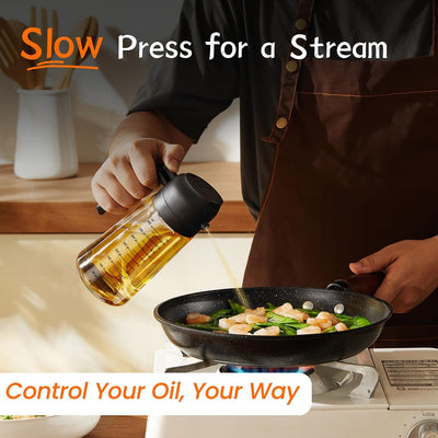 16Oz Glass Olive Oil Sprayer Bottle – Black