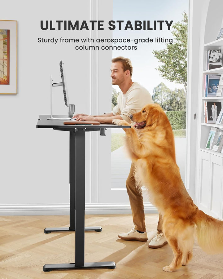 47" Black Electric Standing Desk – Adjustable Sit-Stand