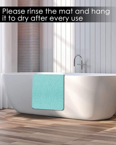Loofah Shower Mat – 15.7x36 Non-Slip, Light Green