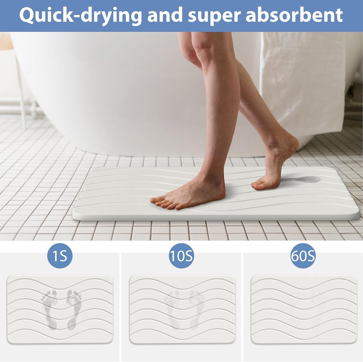 White Stone Bath Mat 23