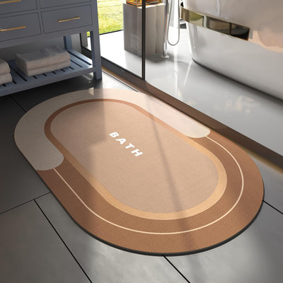 Grey Bath Mat – 17"x27" Non-Slip Quick Dry Rug