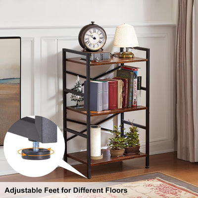 3-Tier Vintage Industrial Small Bookshelf