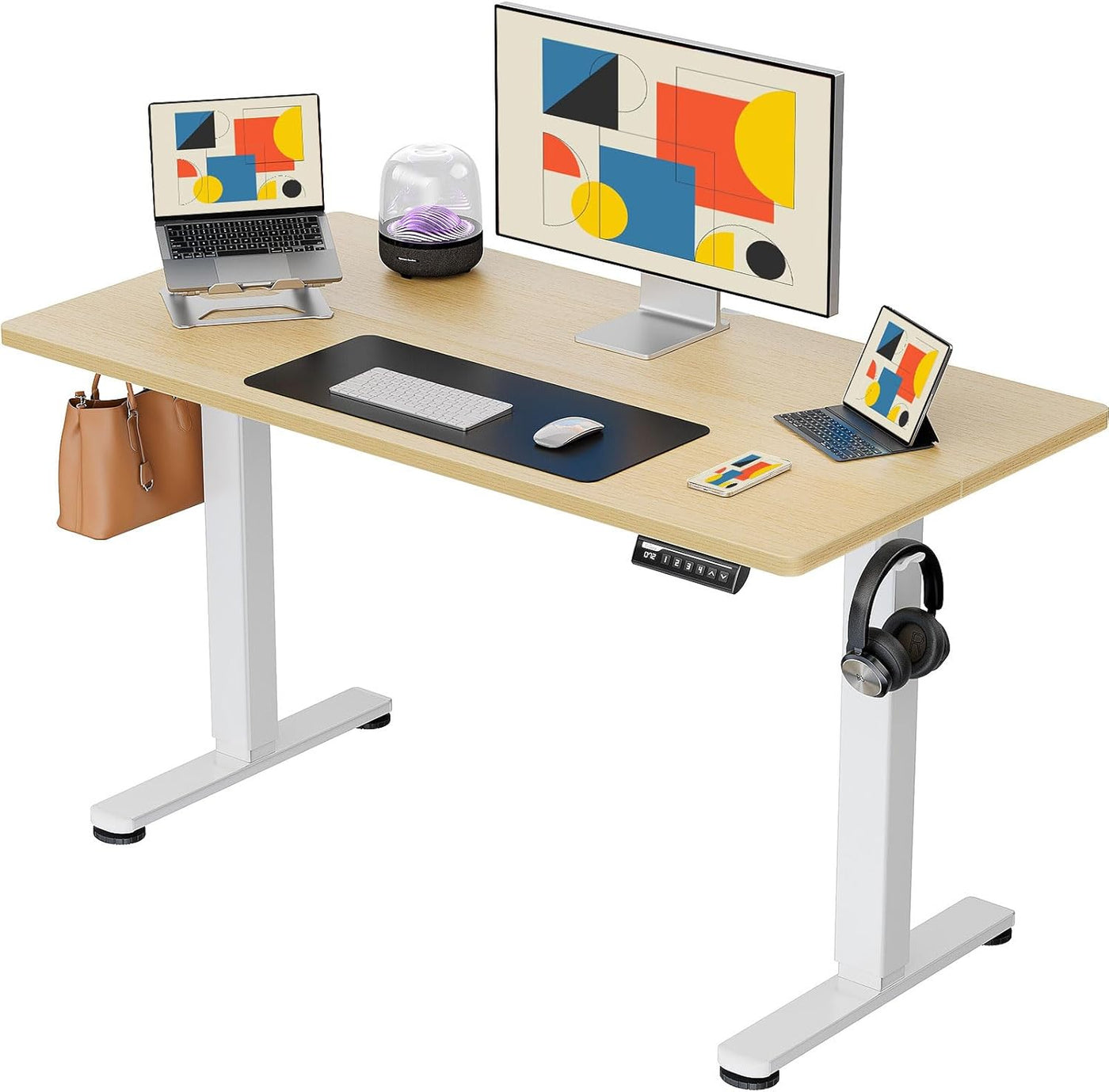47" Black Electric Standing Desk – Adjustable Sit-Stand
